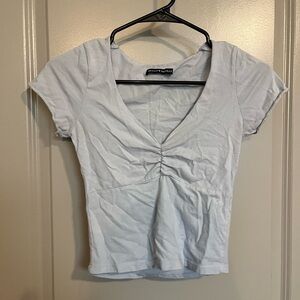 Brandy Melville Ruched V-Neck Top
